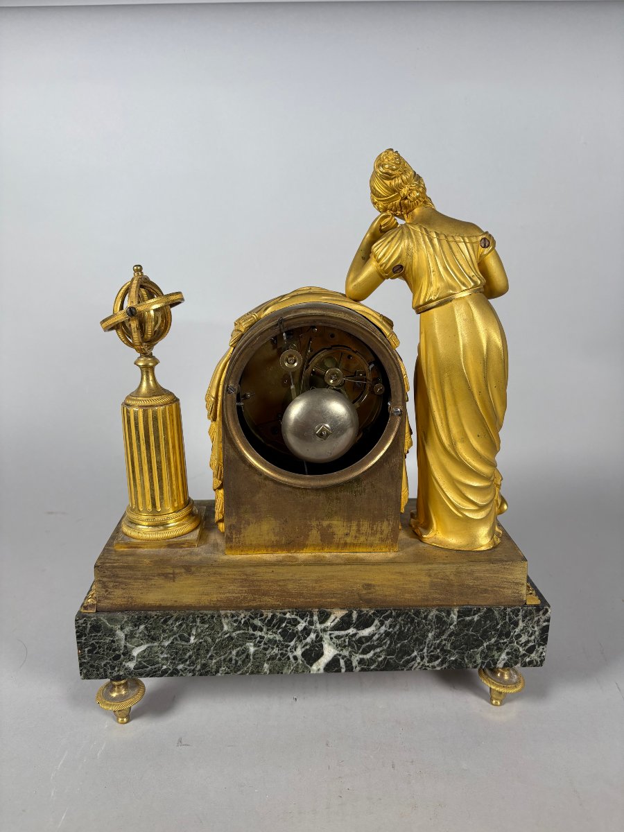 Pendule d'époque Empire Allegorie du savoir XIXeme Siecle-photo-4