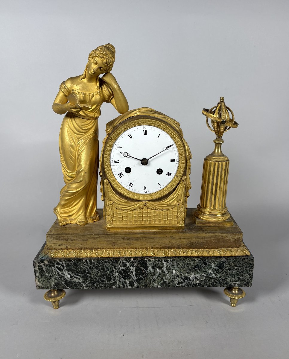 Pendule d'époque Empire Allegorie du savoir XIXeme Siecle