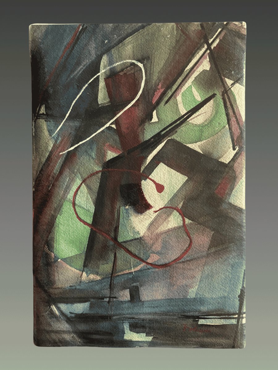 Foltyn, Frantisek. (1891–1976).  Abstract Composition. Modern Gouache
