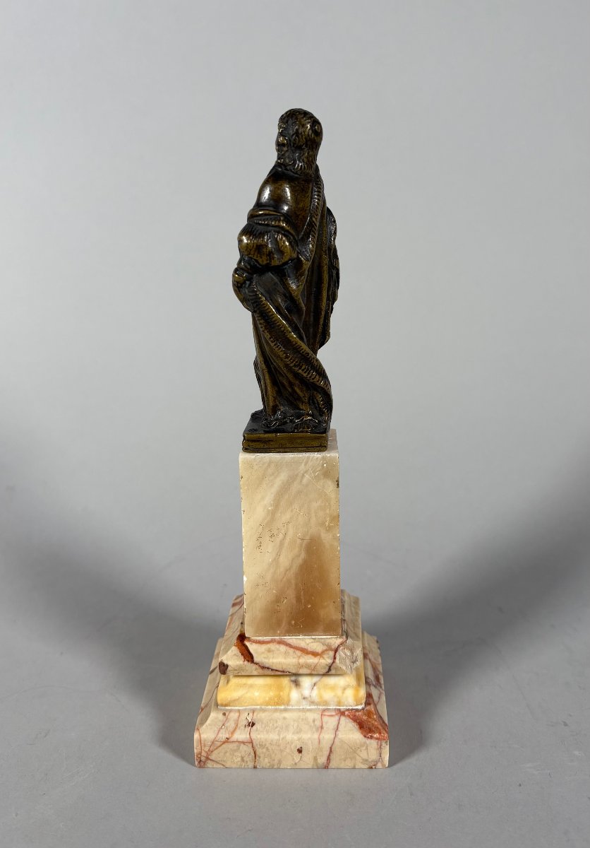Sculpture, Saint Jean-Baptiste, XVIeme siecle - 23 cm - Bronze-photo-4