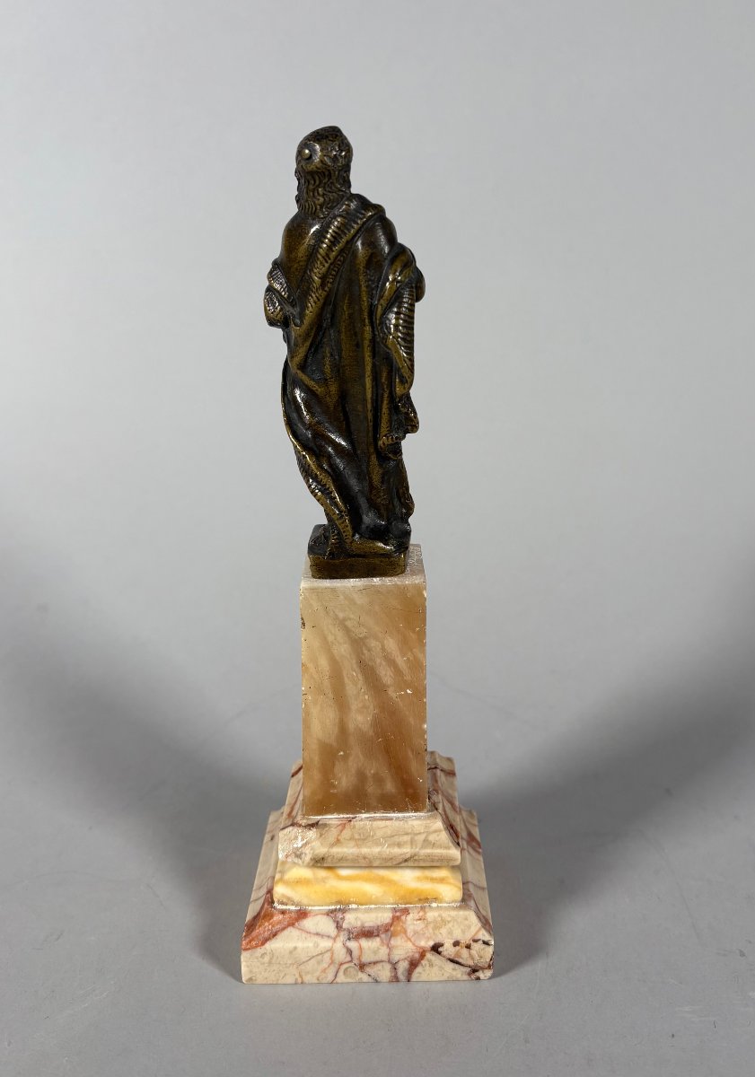 Sculpture, Saint Jean-Baptiste, XVIeme siecle - 23 cm - Bronze-photo-1