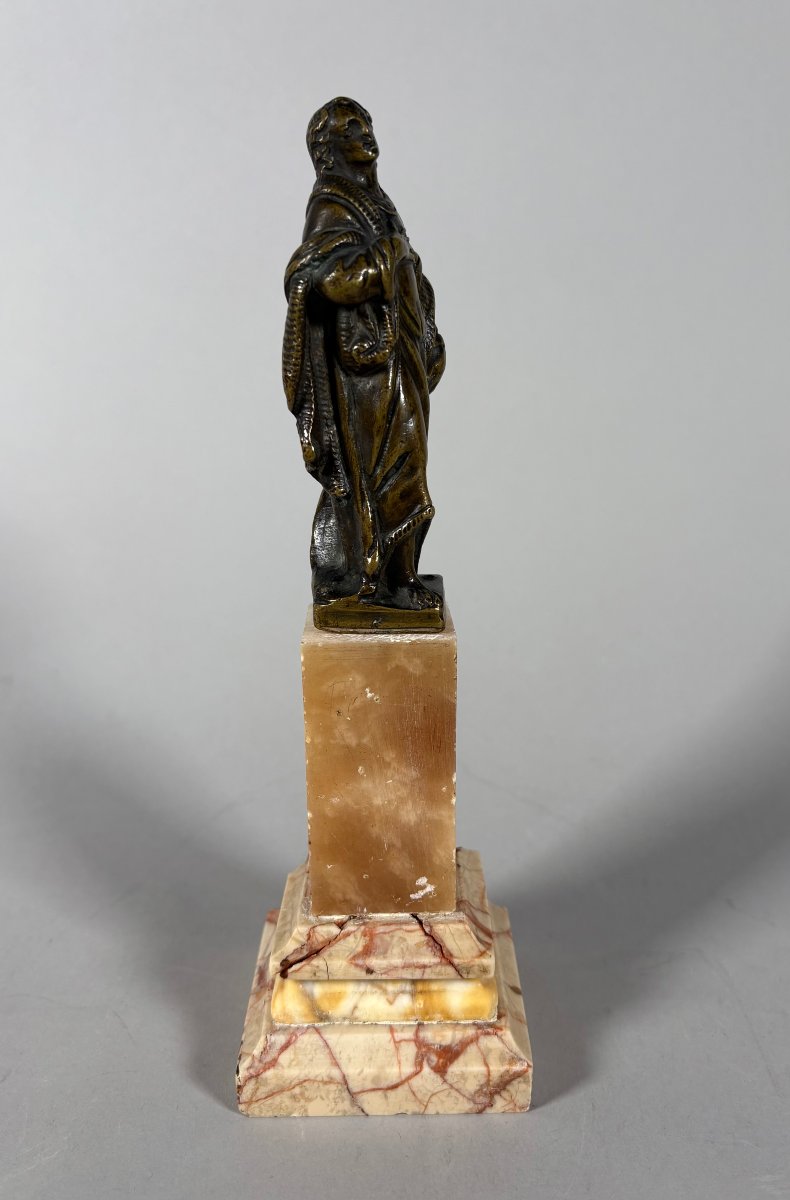 Sculpture, Saint Jean-Baptiste, XVIeme siecle - 23 cm - Bronze-photo-2