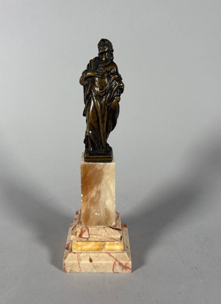 Sculpture, Saint Jean-Baptiste, XVIeme siecle - 23 cm - Bronze