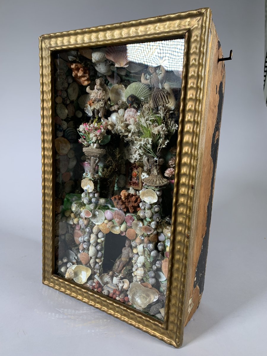 18th-century Glass-covered Nativity Diorama Known As "paradise" Composition-photo-3