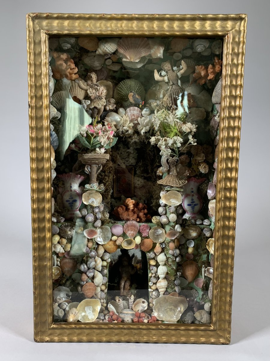 18th-century Glass-covered Nativity Diorama Known As "paradise" Composition