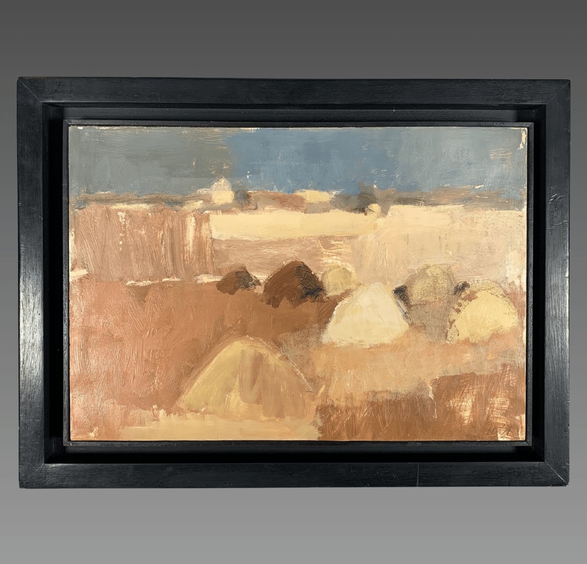 Roger Muhl (1929–2008) Landscape Of A Harvested Field Oil On Canvas