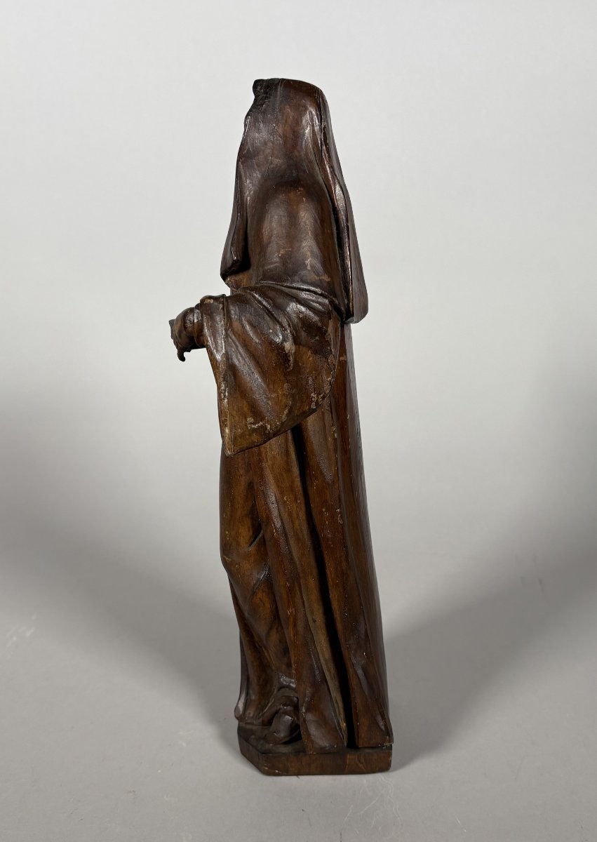 Sculpture, Sainte Anne ou Sainte Brigitte, XVIIème siècle - 46 cm - Bois-photo-3