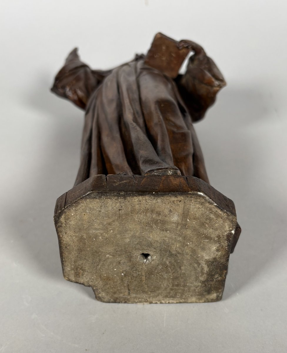 Sculpture, Sainte Anne ou Sainte Brigitte, XVIIème siècle - 46 cm - Bois-photo-2