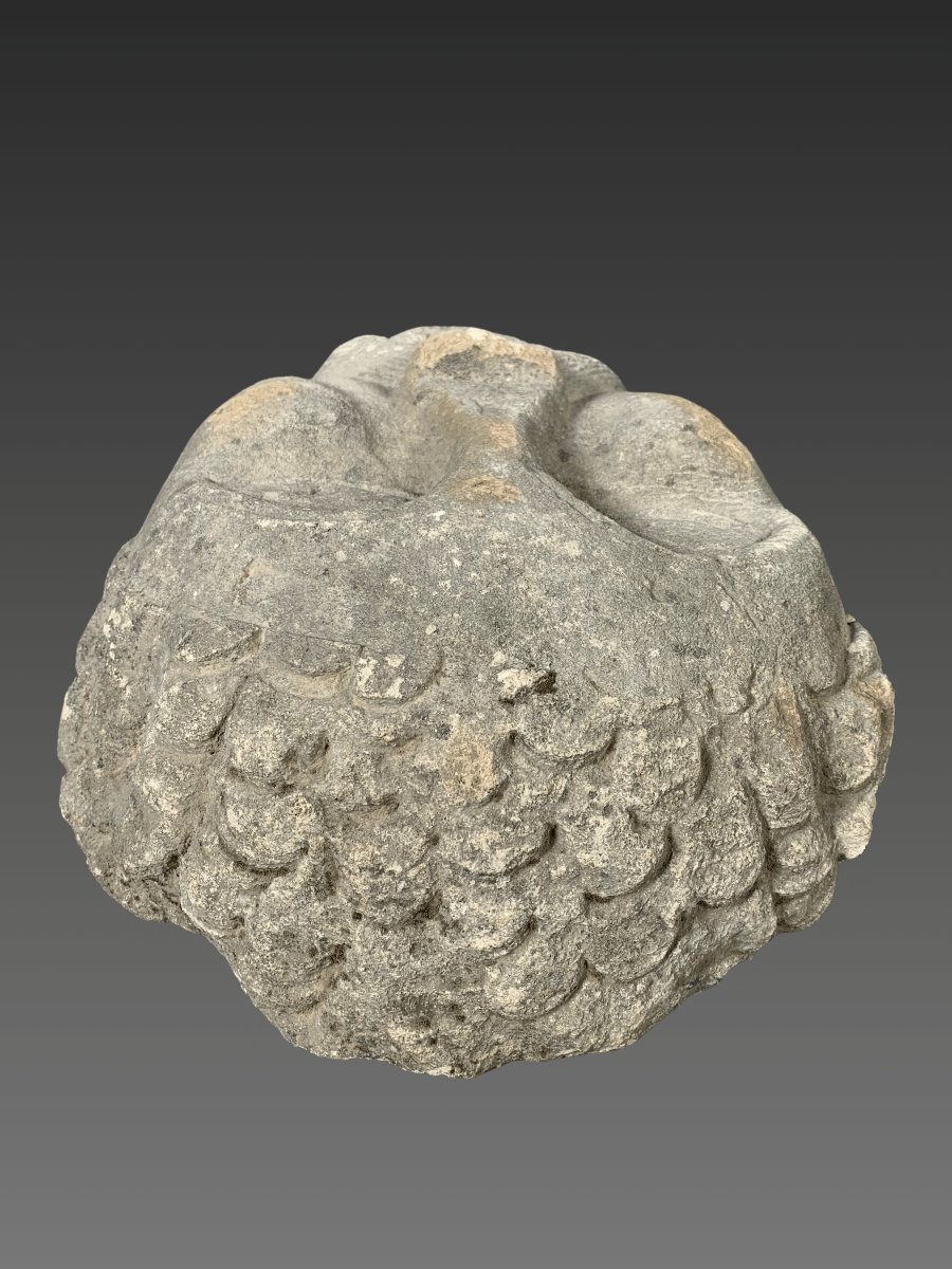 Gallic Sculpture: Celtic Votive Head In Limestone, 2nd–1st Century Bc, Archaeology-photo-3