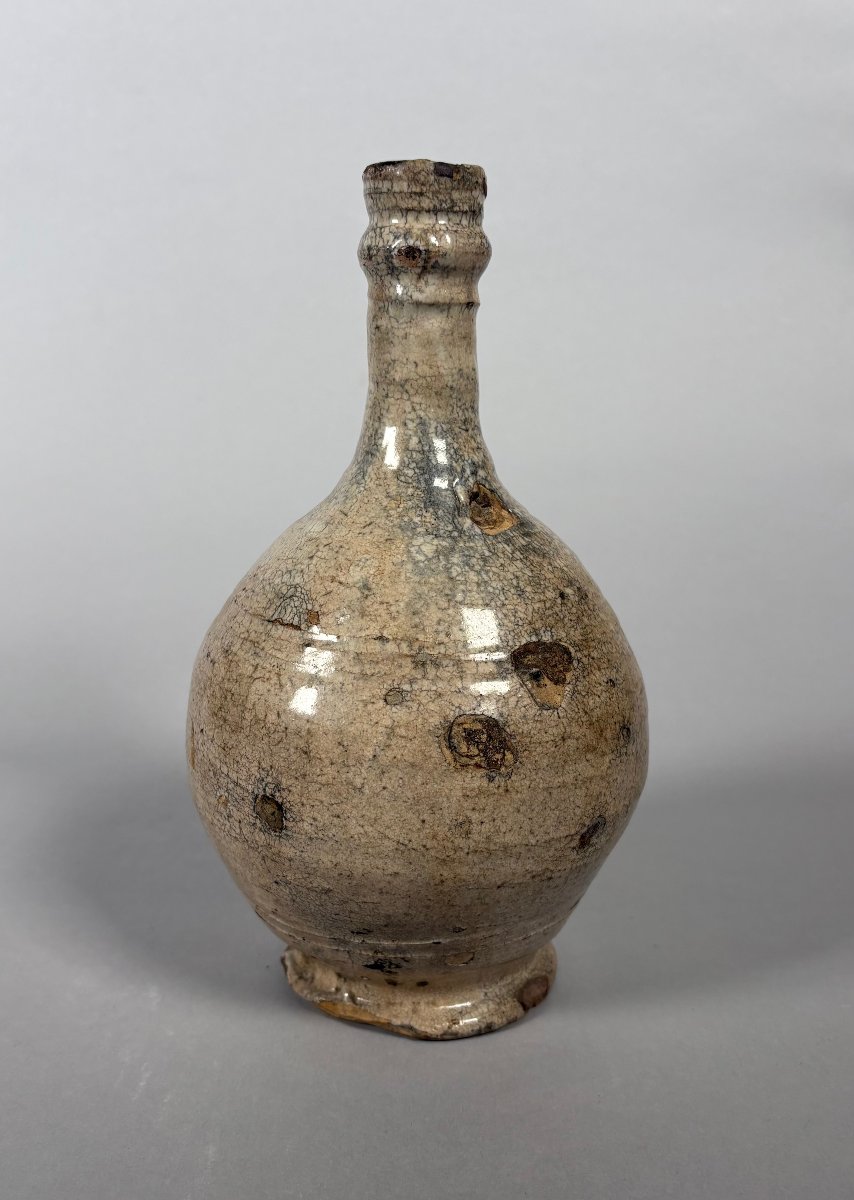 Vase bouteille en grès craquelé Dynastie Song (960 - 1279) Chine-photo-2