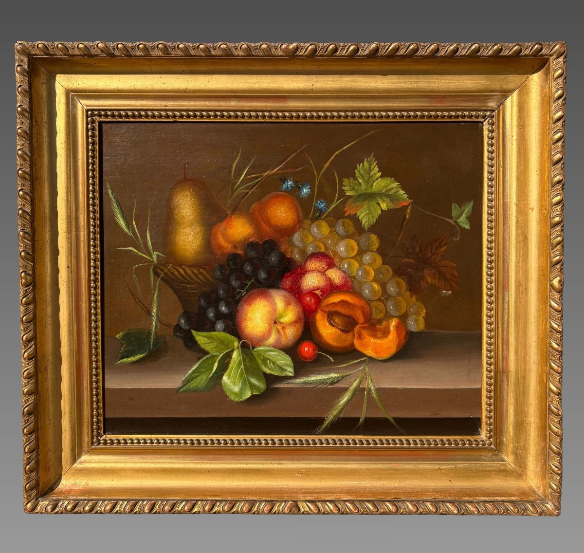 19th-century French School. Still Lifes With Fruit.