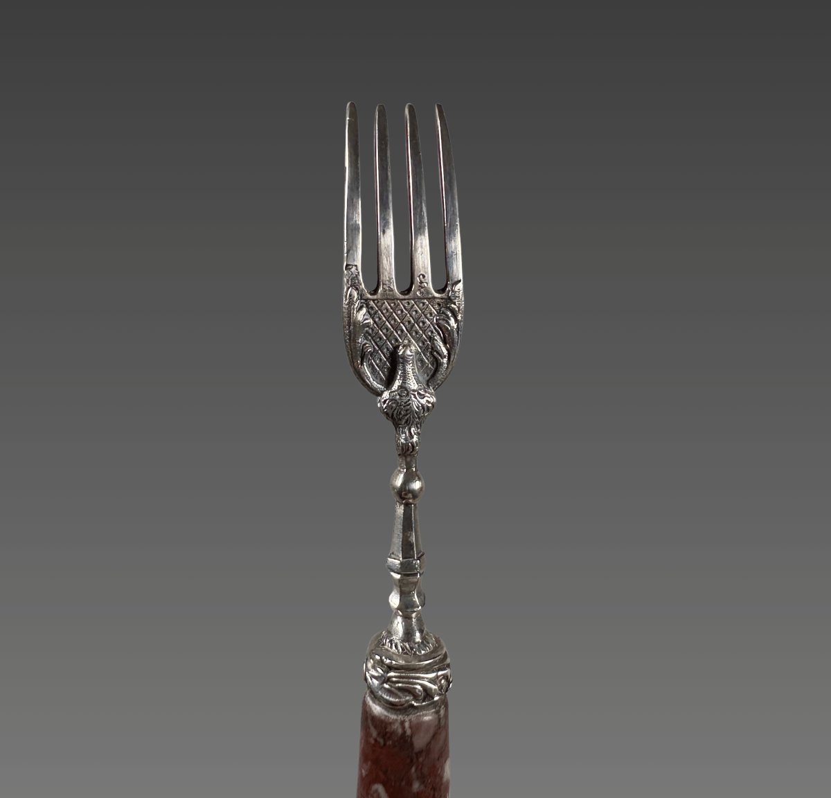 16th-century Silver And Porphyry Fork-photo-2