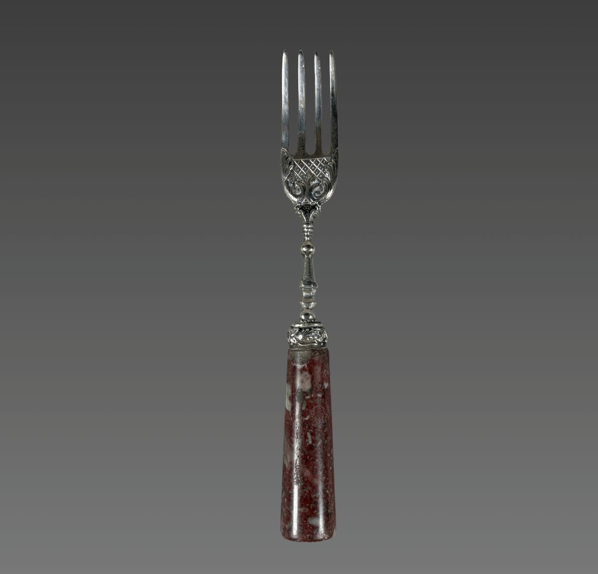 16th-century Silver And Porphyry Fork