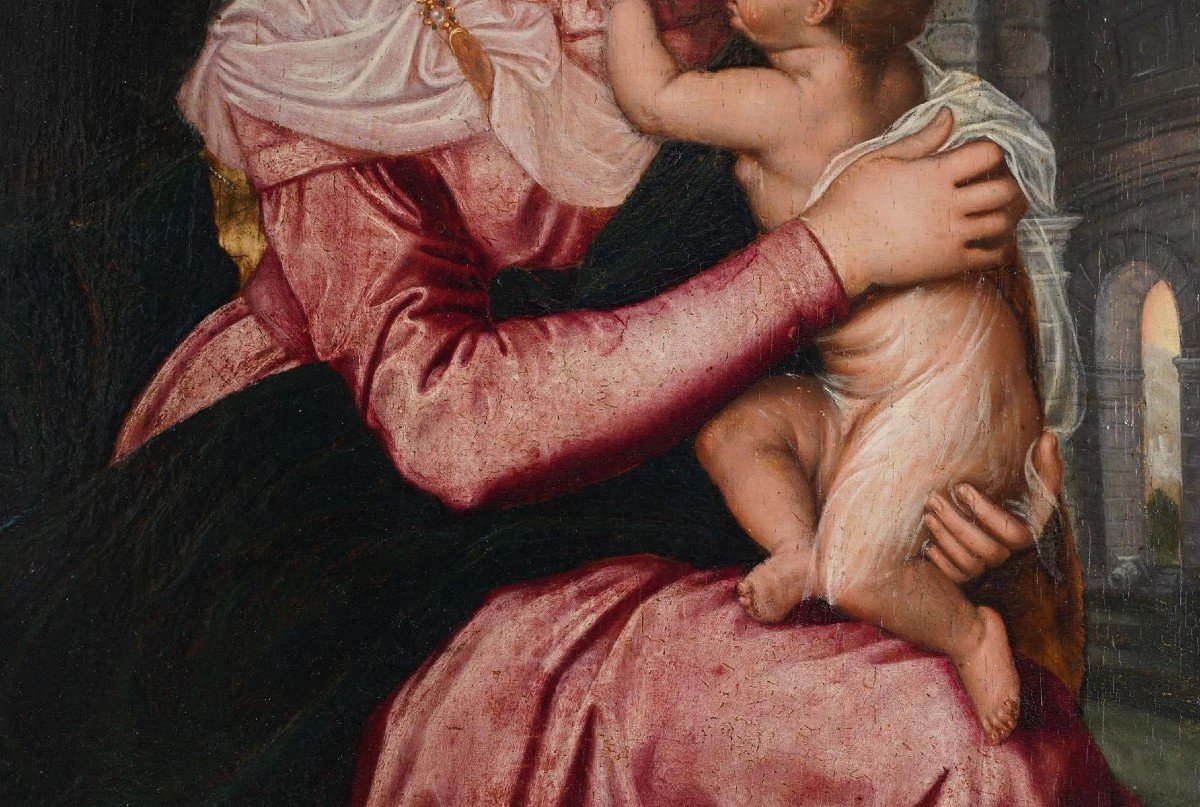  Willem Key (1516–1568) Virgin And Child: The Flight Into Egypt, Oil Painting, 16th Century -photo-3