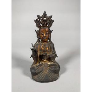 Bodhisattva Guanyin En Bronze Dynastie Ming, XVIe-xviie Siecle