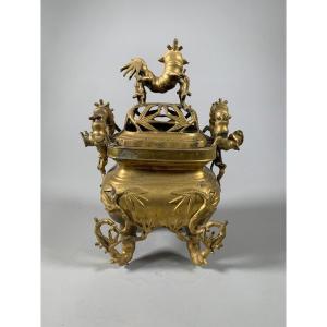 Grand Brule Perfume In Gilt Bronze Vietnam 19th Century 