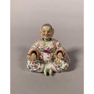 "pagode Branlante" Ou "magot Chinois" Assis En Porcelaine De Bavière XIXème Siècle