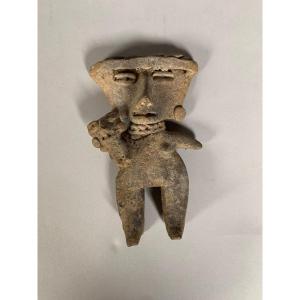 Sculpture Of A Terracotta Idol Chupicuaro Civilization 1000-100 Bc Mexico Archaeology