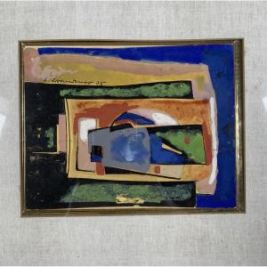 Fritz Brandtner (1896-1969) Composition Abstraite, 1935 Gouache Sur Papier