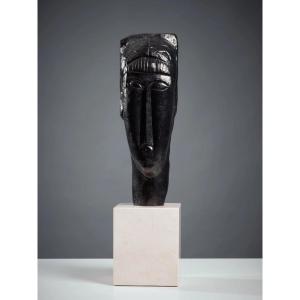 Amédéo MODIGLIANI (1884-1920). TETE DE JEUNE FILLE A LA FRANGE sculpture en  Bronze moderne