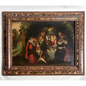 Attribué à David VINCKBOONS  (1576-1629) Ecole flamande du XVIIème siècle, Huile sur panneau