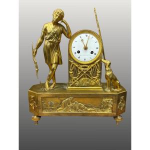 Clock "melancholic Love," Empire Period, 19th Century, Circa 1800