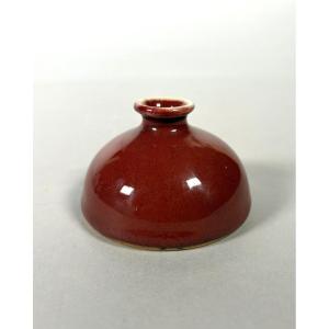 Godet a eau en porcelaine rouge "Sang de bœuf" - Chine XIXème siecle