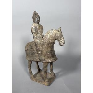 Sculpture Of A Horseman, Mingqi, China, Tang Dynasty (618–907)