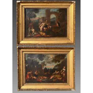 Circle Of Francesco Albani (1578–1660) Pair Of 17th-century Paintings