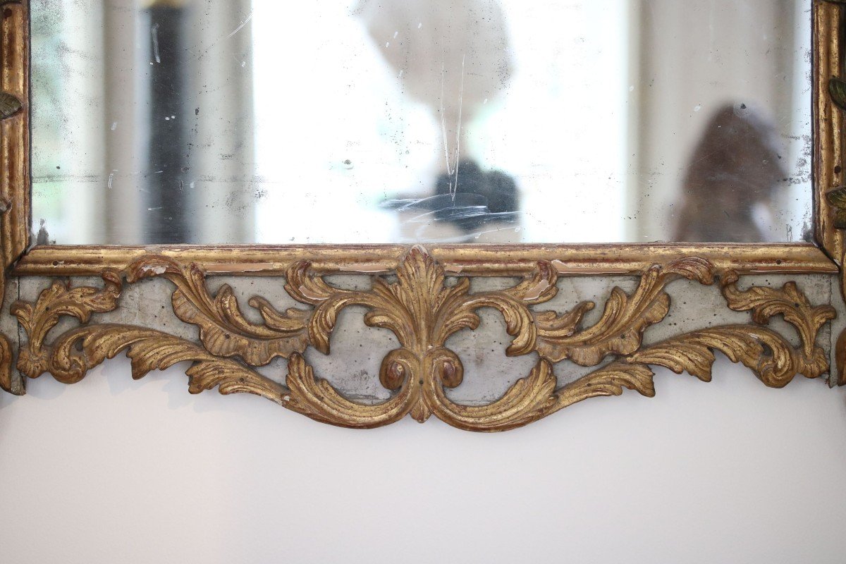 Mirror In Golden Wood Rechampi Green-photo-1
