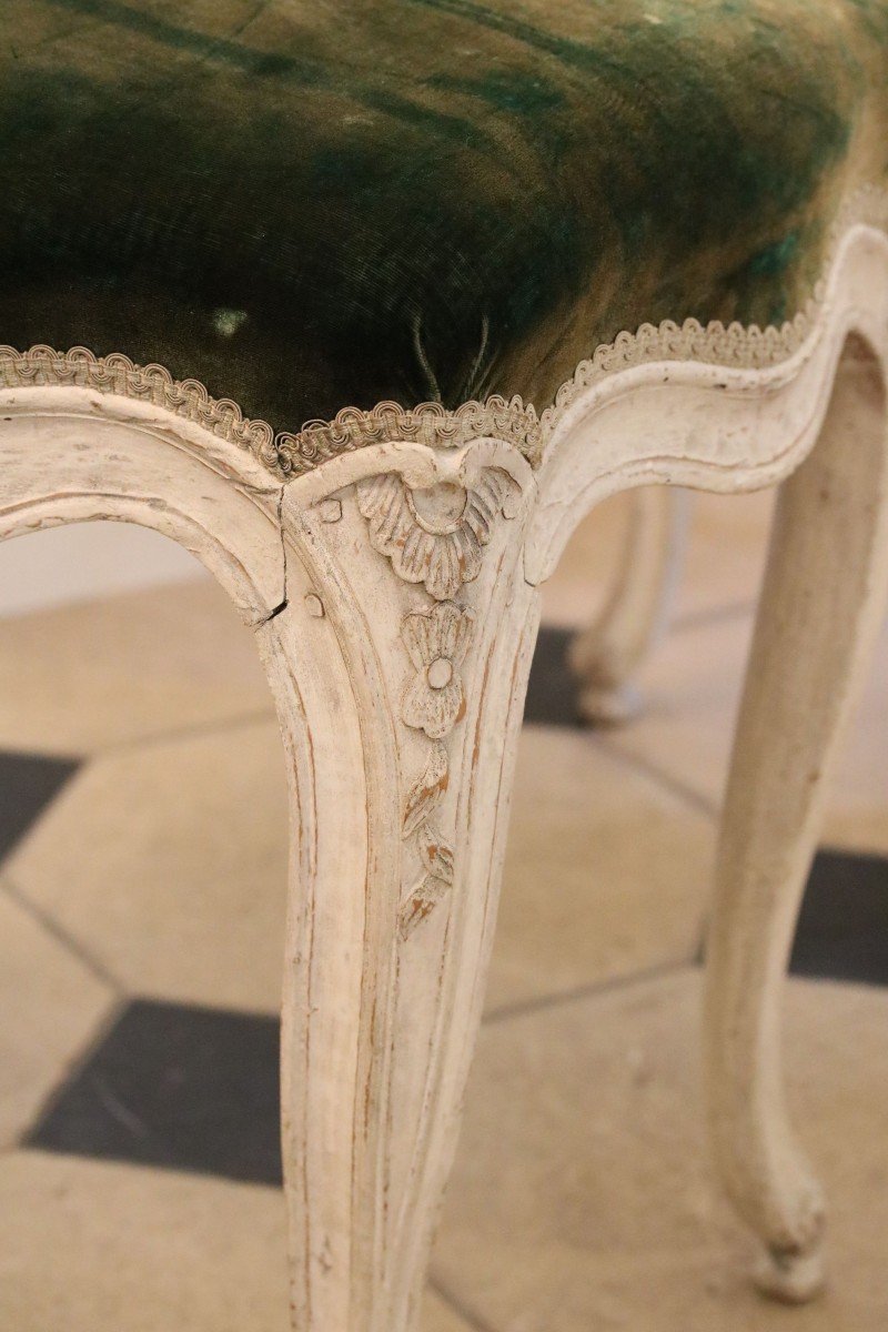 Pair Of Gray Lacquered Stools-photo-3
