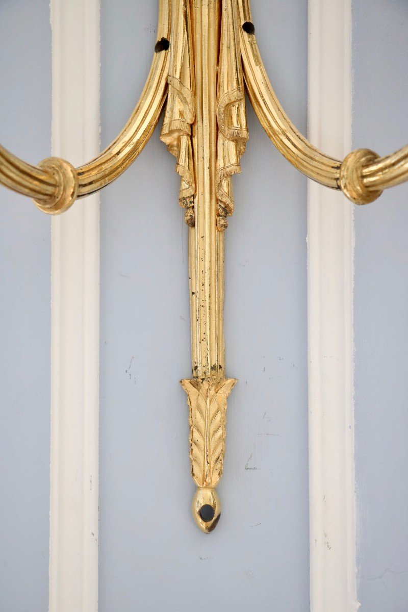 Suite Of Four Sconces In Gilt Bronze-photo-2