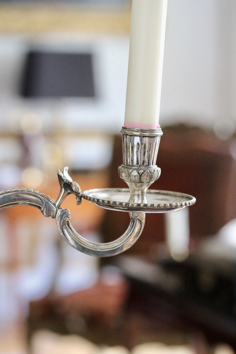 Pair Of Plated Metal Candelabra-photo-1