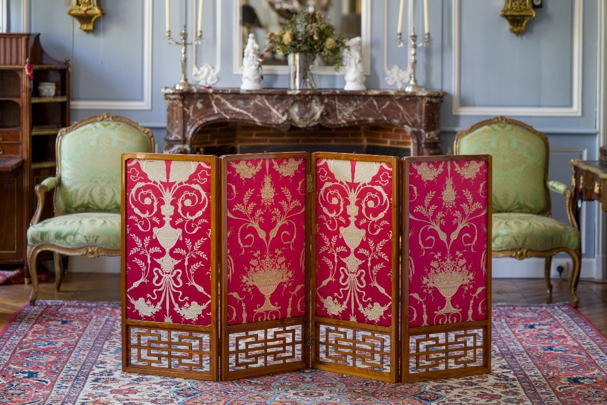 Small Screen With Four Leaves, Louis XV Period-photo-2