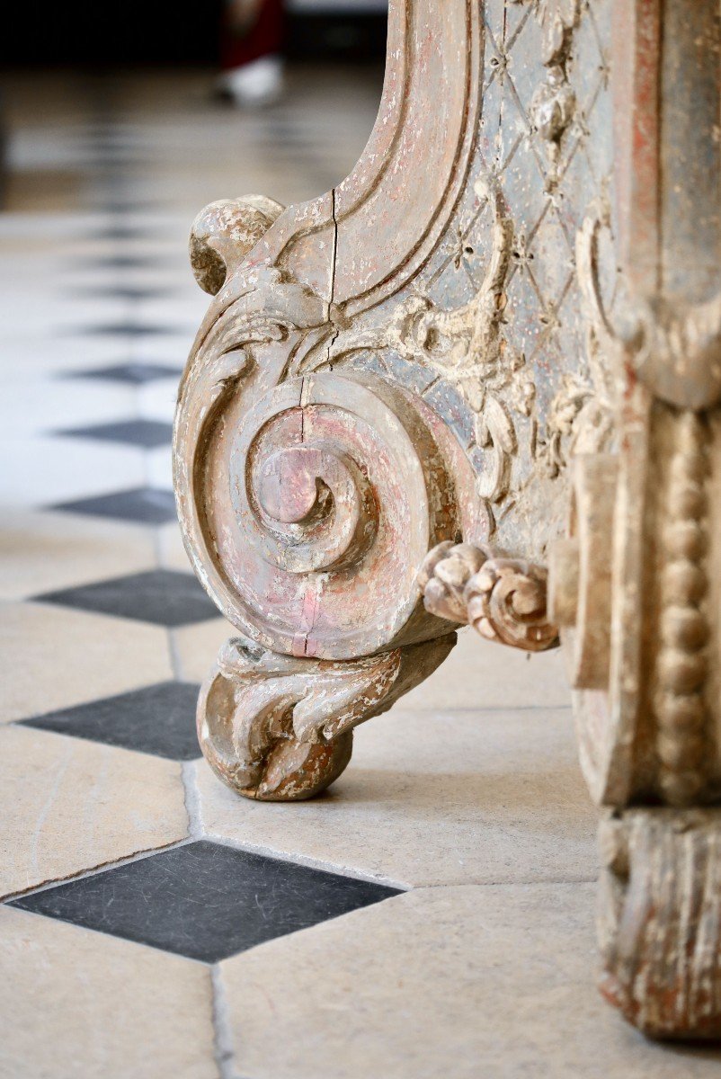 Paire De Porte-torchères En Bois Doré Et Polychrome-photo-4