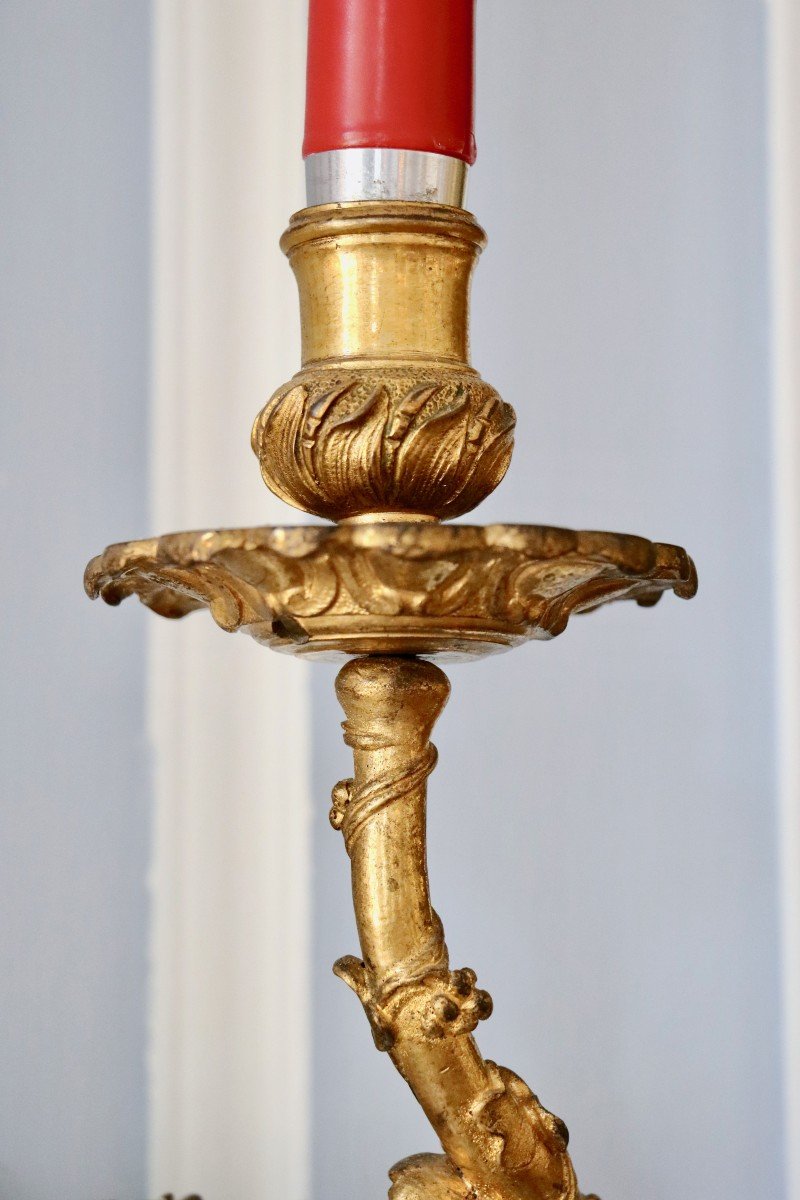 Pair Of Gilt Bronze Sconces-photo-4
