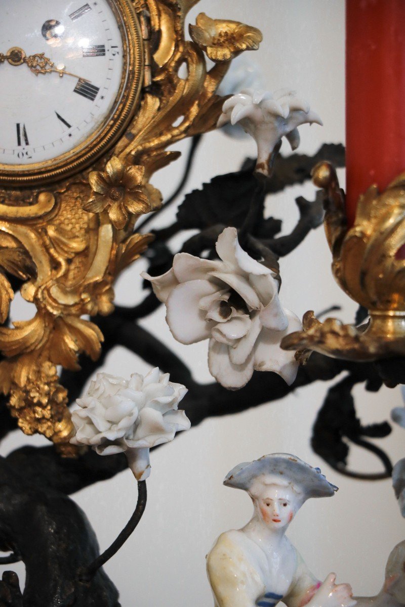 Small Clock Known As A Watch Holder Forming A Candlestick-photo-4