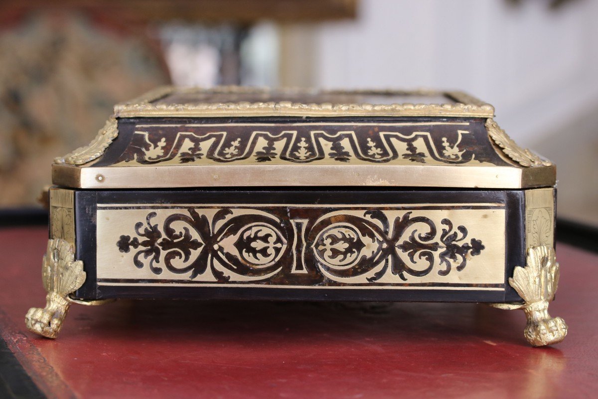 Coffret à Doucine En Marqueterie Boulle-photo-4