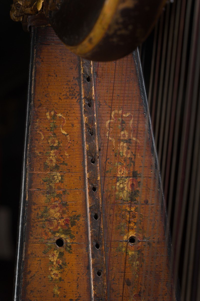 Louis XVI Period Gilded And Carved Wooden Pedal Harp-photo-4