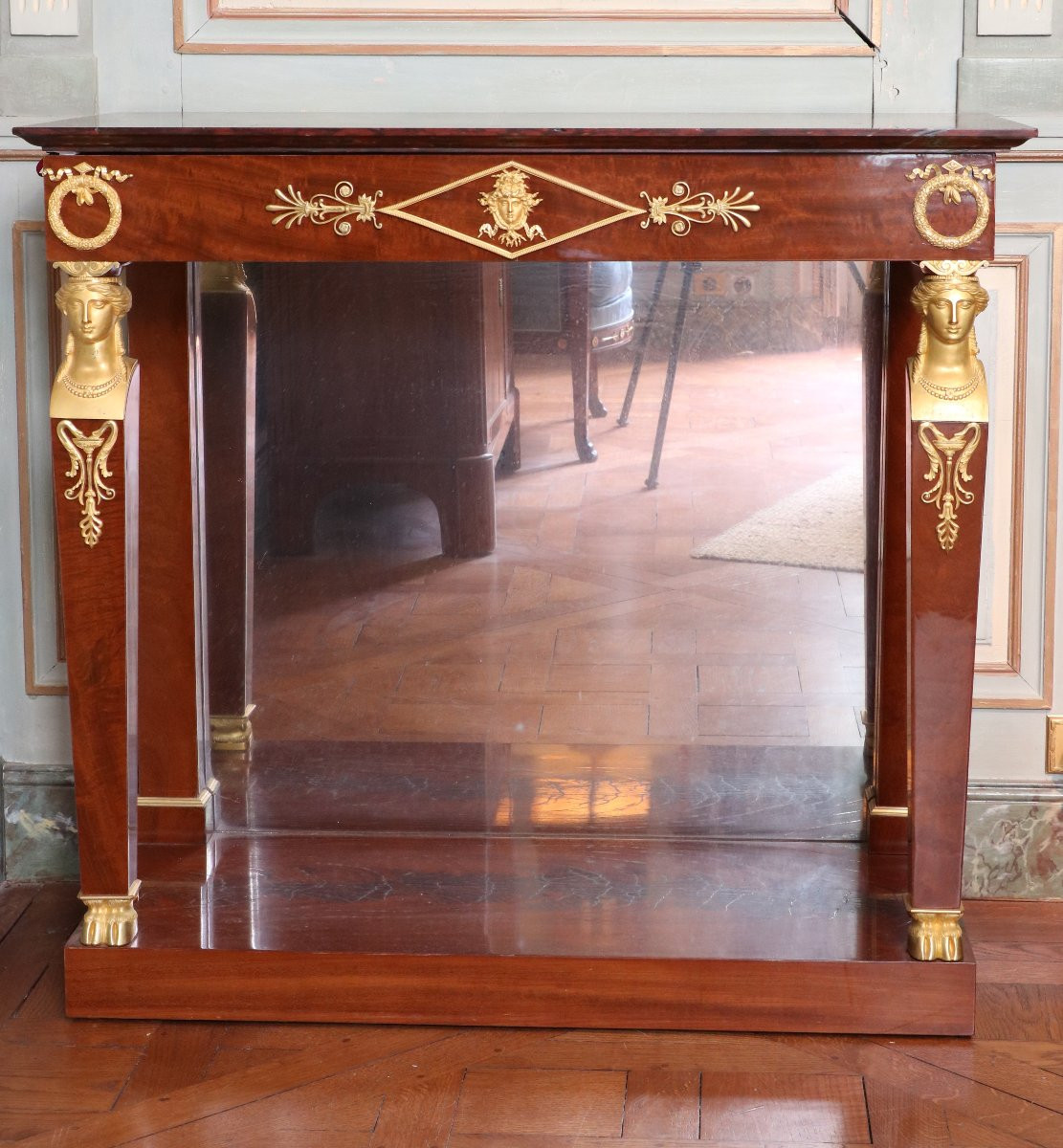 Pair Of Mahogany Console Tables Stamped Bernard Molitor-photo-2