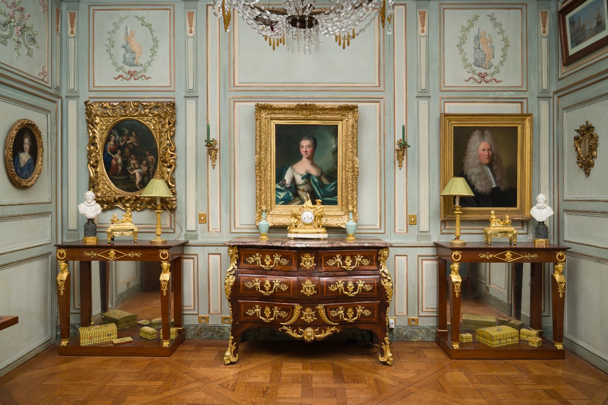 Paire De Tables Consoles En Acajou Estampillée Bernard Molitor-photo-3