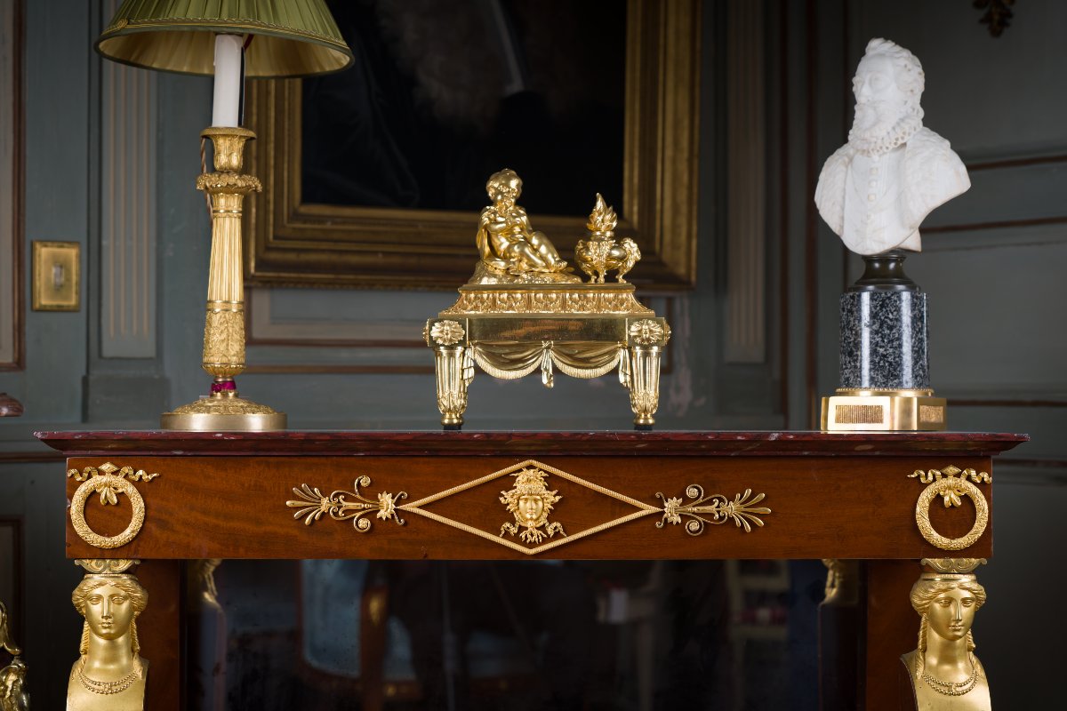 Paire De Tables Consoles En Acajou Estampillée Bernard Molitor-photo-4