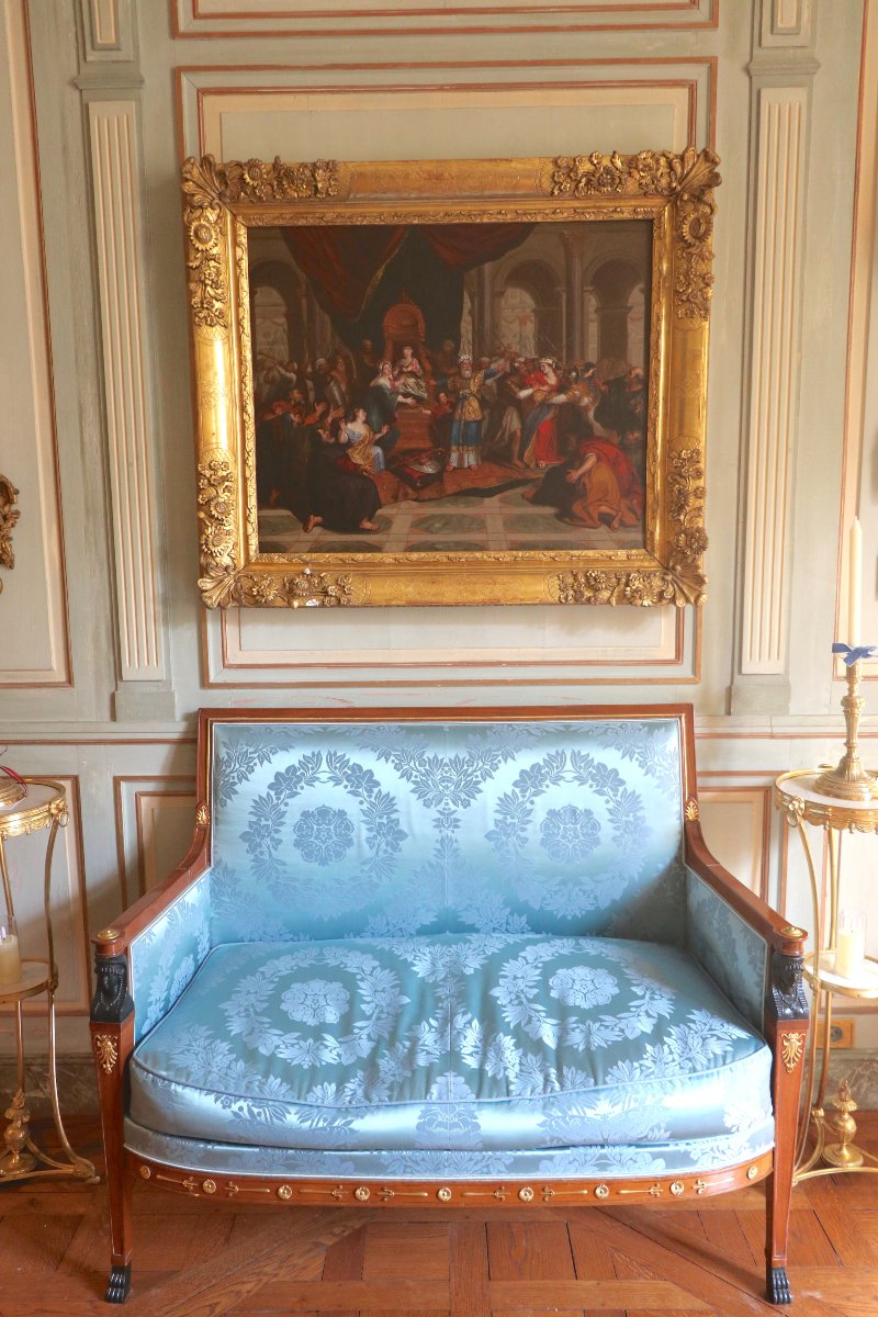 Suite de deux bergères, deux fauteuils et un canapé estampillée Demay-photo-3