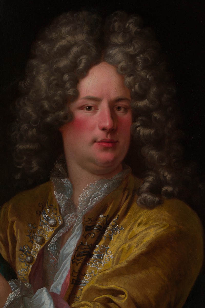 Portrait d’homme au drapé vert attribué à André BOUYS (1656-1740)-photo-2