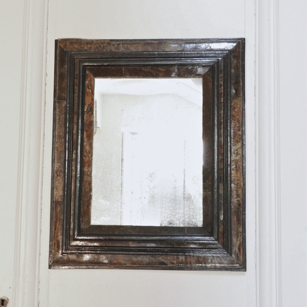 Pair Of Louis XIV Period Mirrors In Ebony Veneered With Tortoiseshell-photo-2