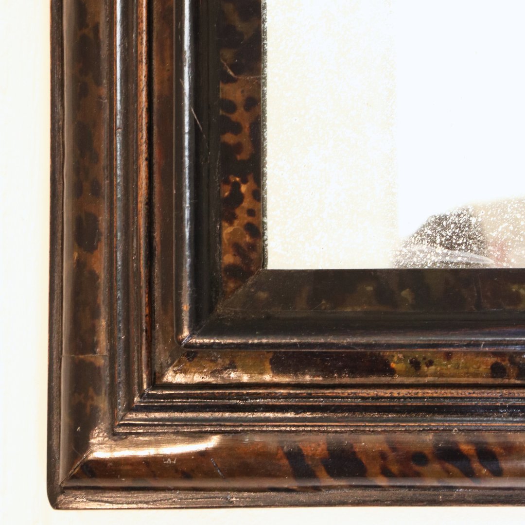 Pair Of Louis XIV Period Mirrors In Ebony Veneered With Tortoiseshell-photo-4