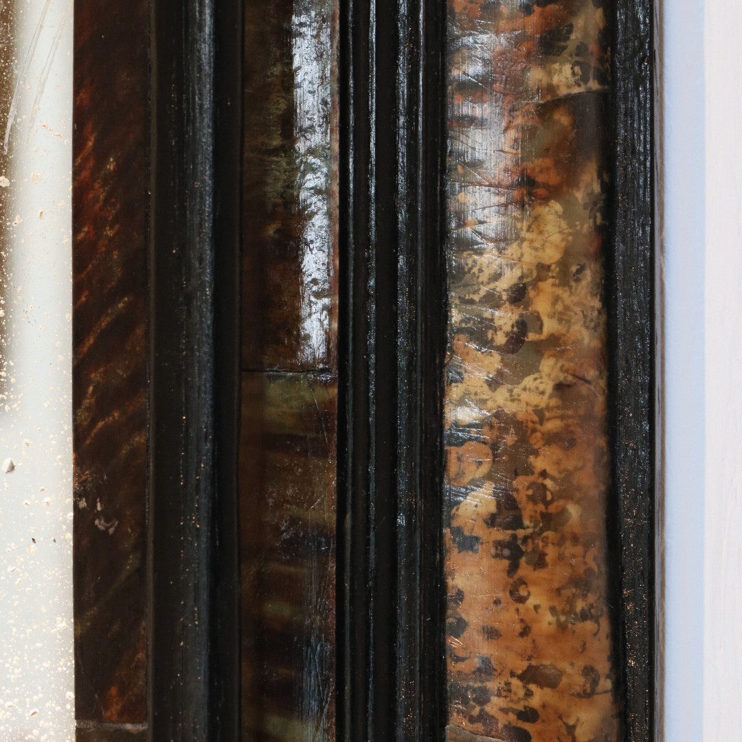 Pair Of Louis XIV Period Mirrors In Ebony Veneered With Tortoiseshell-photo-1