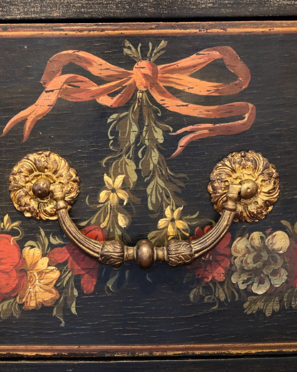 Commode laquée d'époque Louis XIV-photo-3