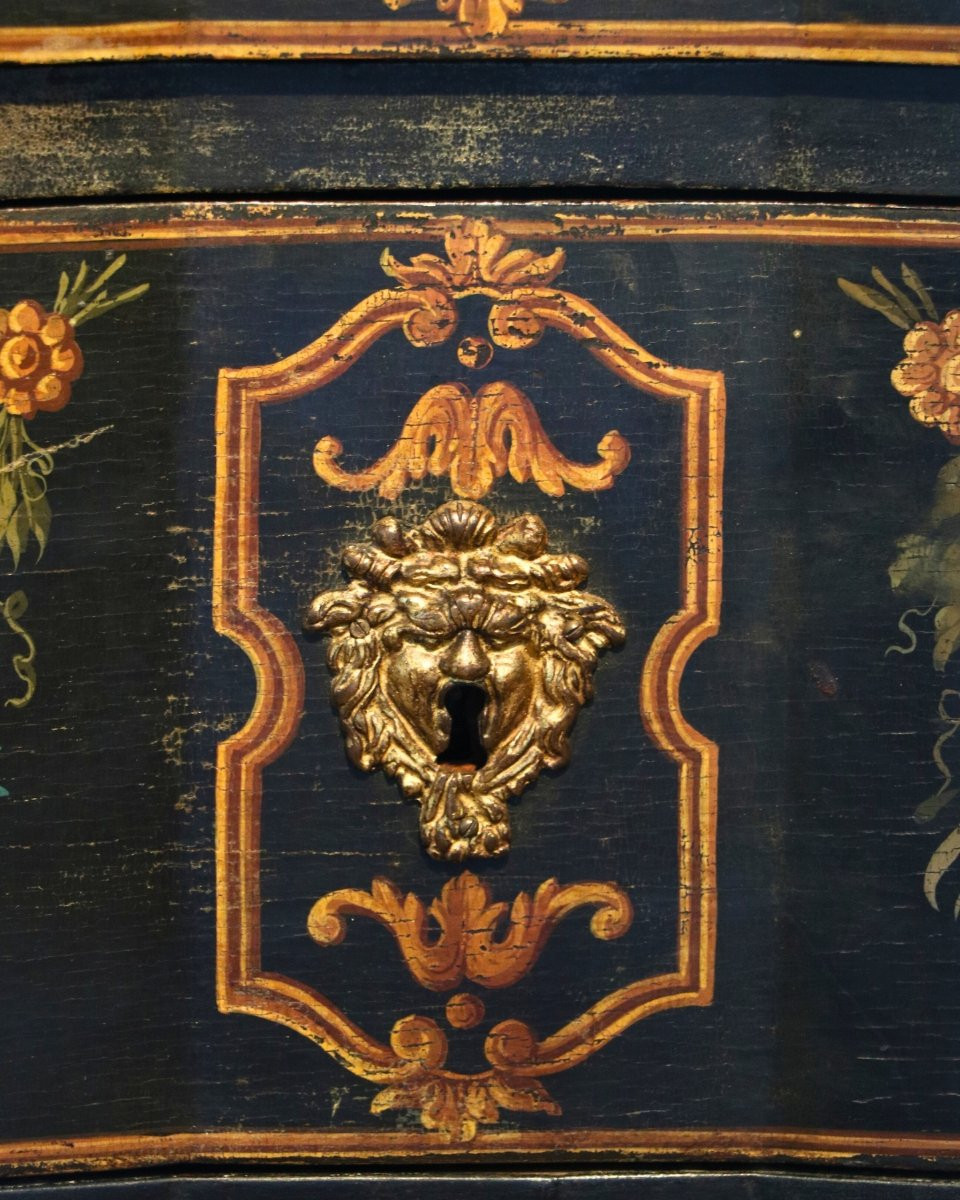 Commode laquée d'époque Louis XIV-photo-4