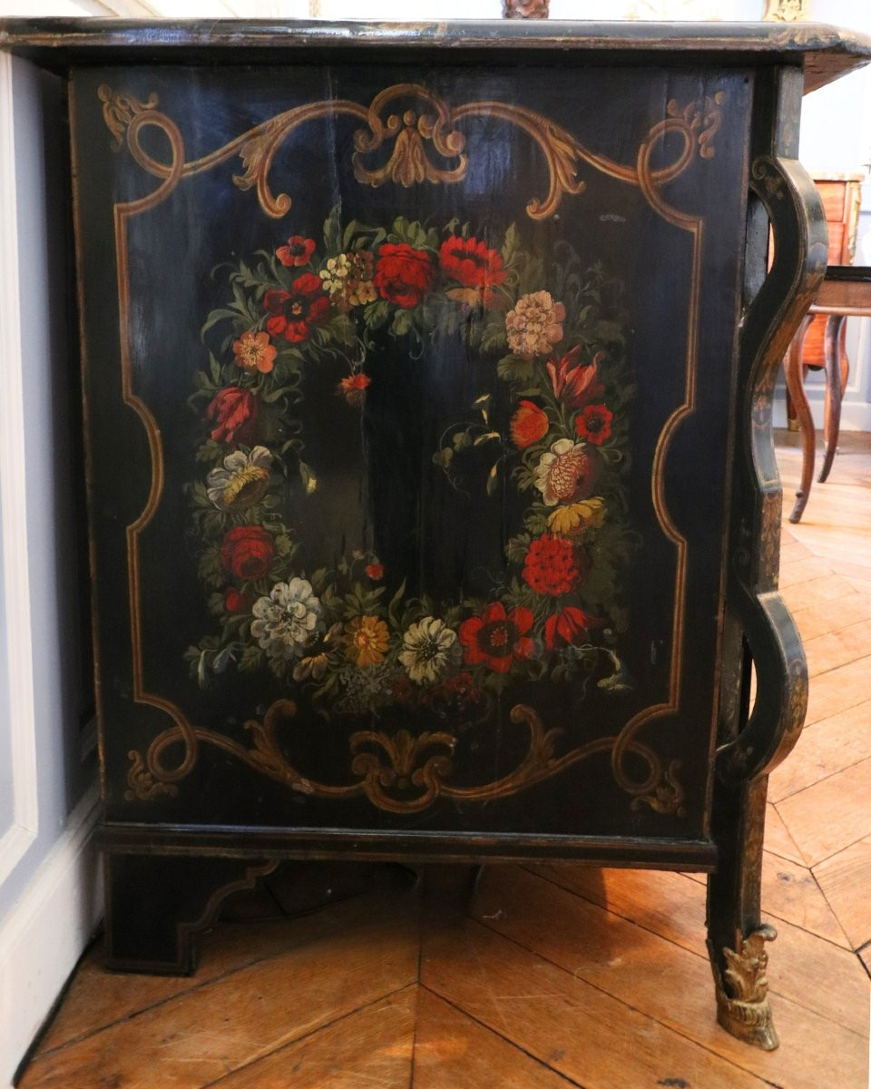 Commode laquée d'époque Louis XIV-photo-5